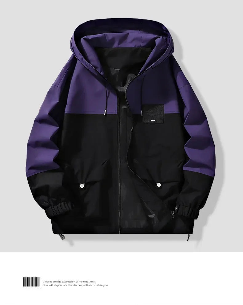 Autumn Men's Trendy Hooded Jacket Casual Versatile Fashion Top Cloth For Spring Autumn Seasons