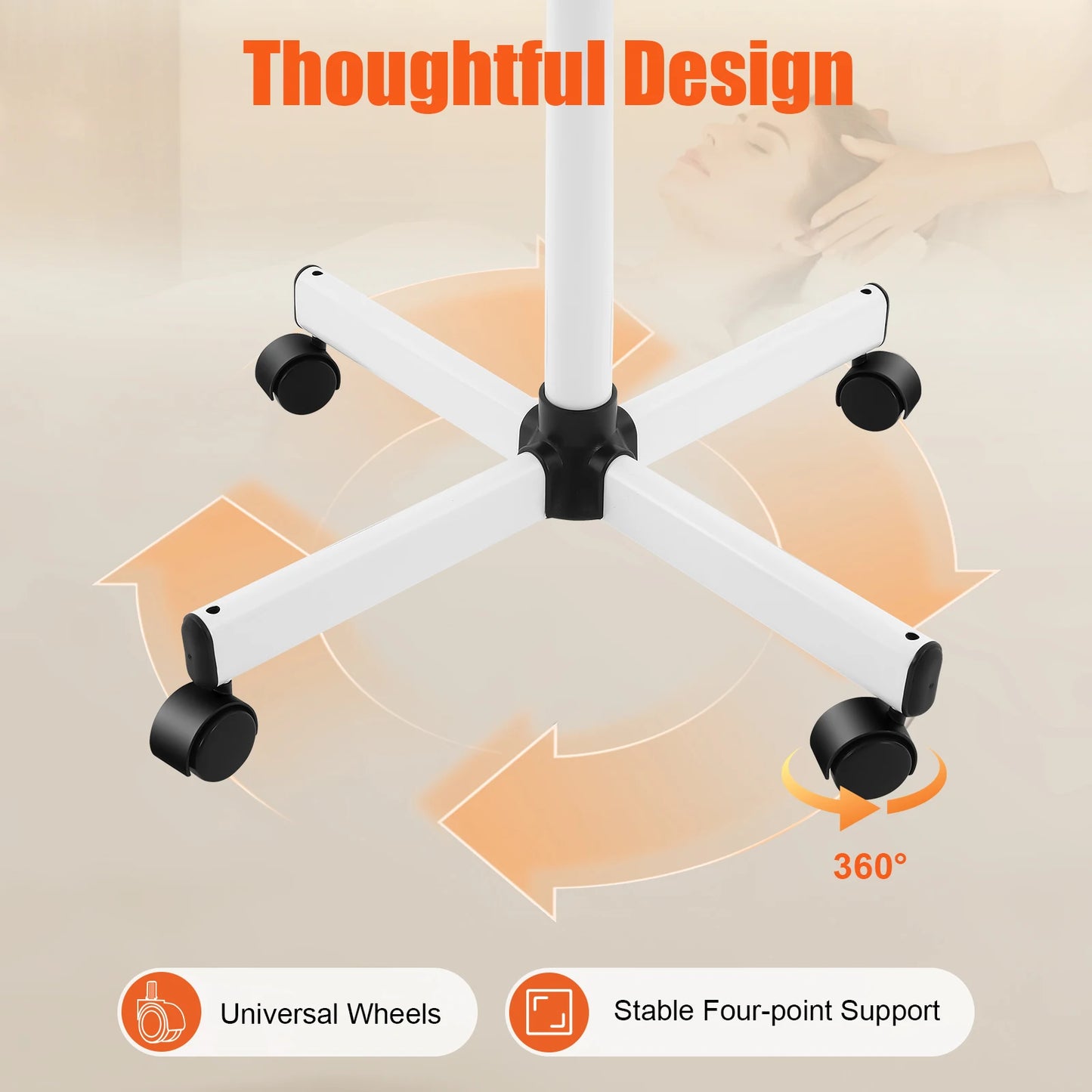 750ml Ozone Facial Steamer Height Adjustable Sprayer 360° Rotatable Movable Skin Care Equipment for Salon Beauty Spa White/Black
