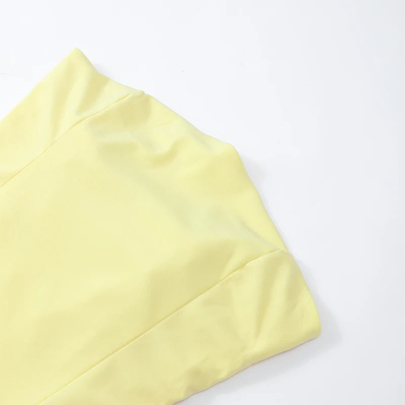 Elegant Yellow Gauze Off Shoulder Scarf Neack Long Dress Women Fashion Sleeveless A-line Vestido 2025 Summer Vocation Party Robe