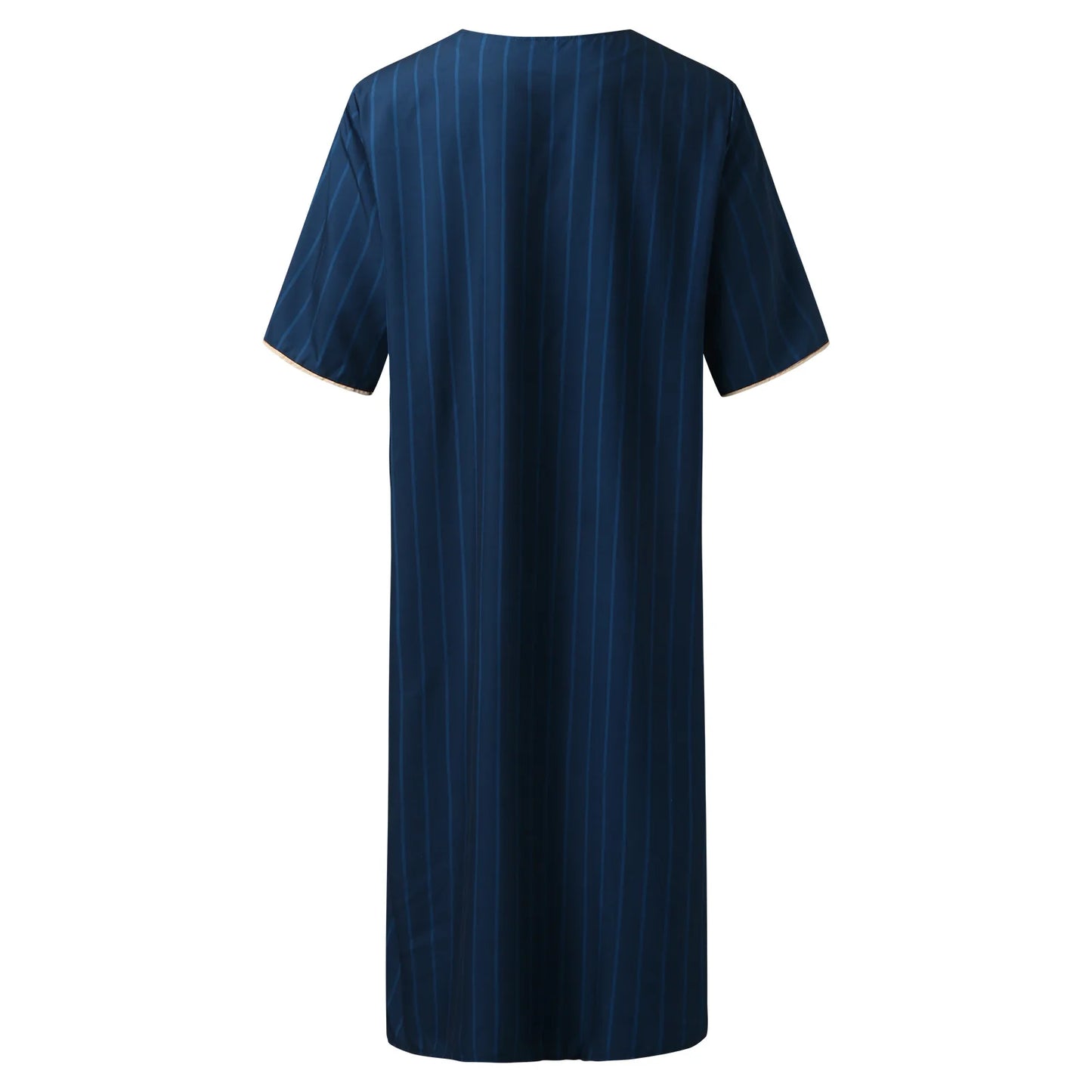 Men Muslim Summer Fashion Loose Robe Islam Kaftan Men Clothing Dubai Luxury Muslim Abaya Muslim V-neck Short Sleeve Printing