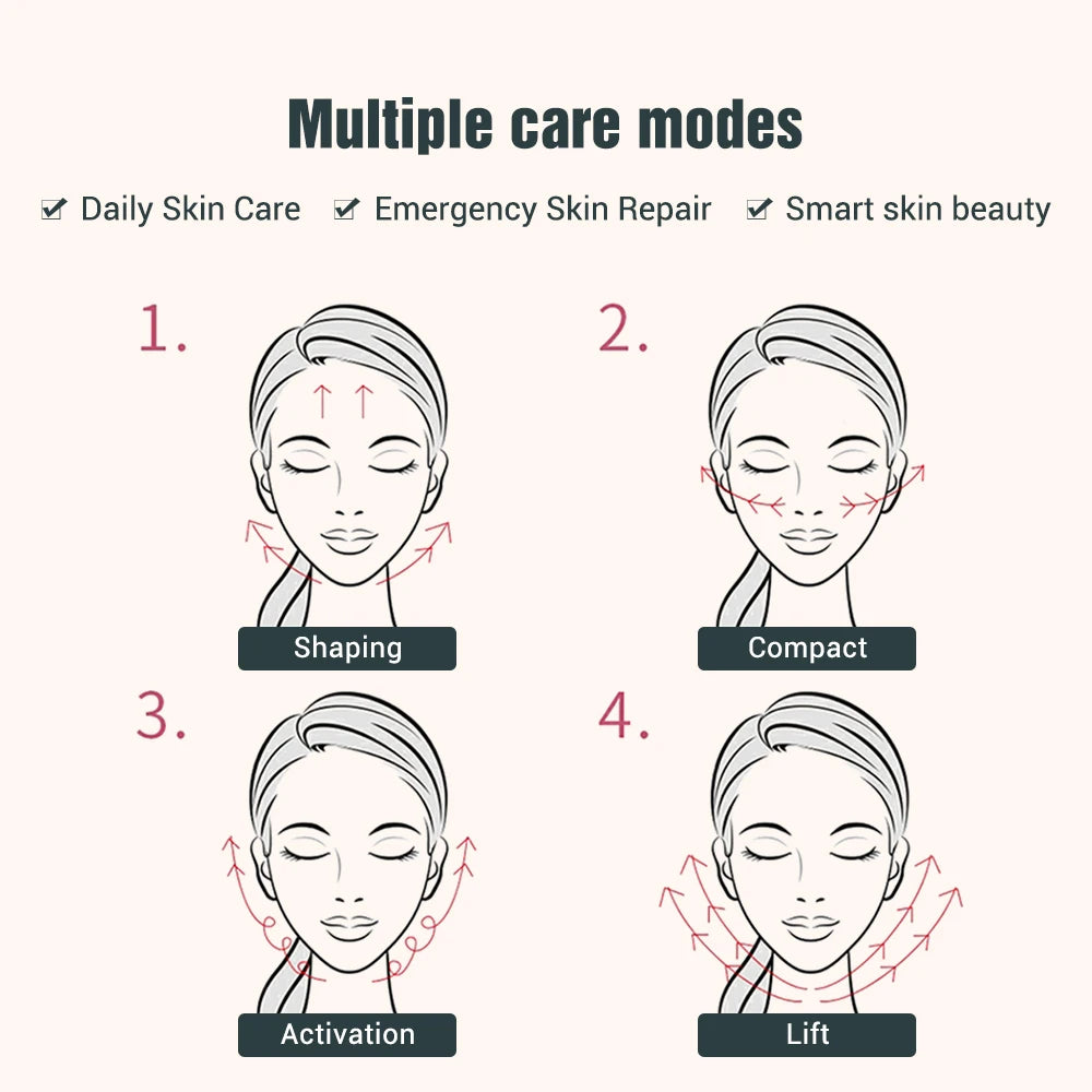Facial Lifting Device Facial Slimming Vibration Massager Facial Heating Double Chin V Shape Lift Belt Face Hot Compress Massager
