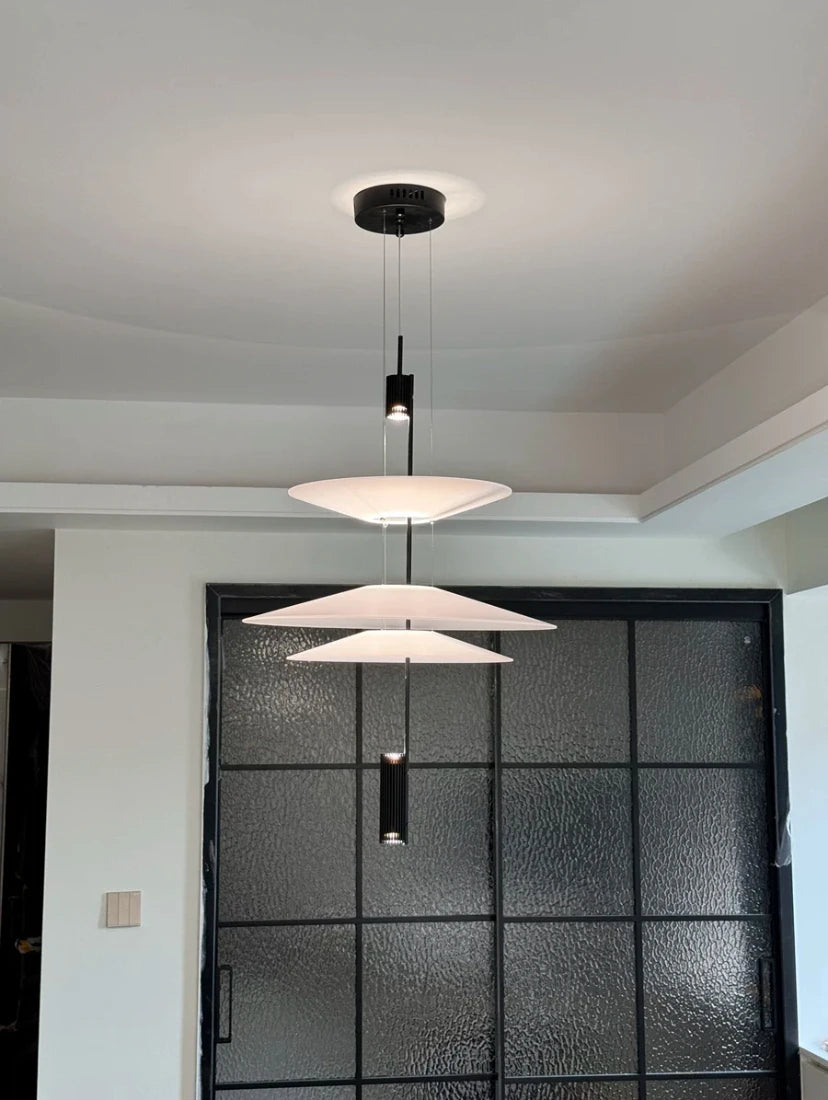 Postmodern LED Pendant Lamp Flying Saucer Indoor Decor Acrylic Chandelier Dining Table Bar Living Room Kitchen UFO Hanging Light