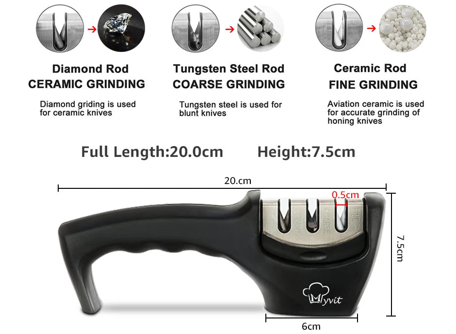 Knife Sharpener Professional Sharpening Stone Whetstone Grindstone 2/3/4 Stages Kitchen Knives Scissor Grinder Stone Householder