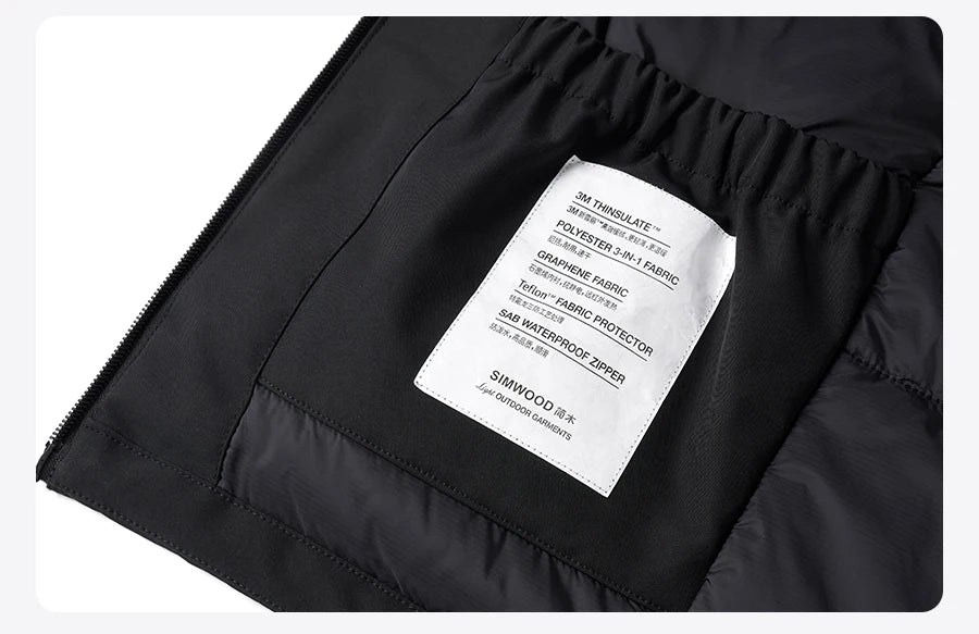 SIMWOOD 2024 Winter New Regular Fit Water-Resistant, Windproof Shell Men’s Winter Jacket with Hood Outdoor Coats