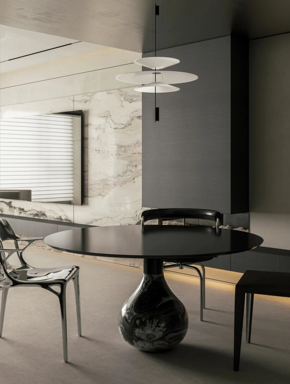 Postmodern LED Pendant Lamp Flying Saucer Indoor Decor Acrylic Chandelier Dining Table Bar Living Room Kitchen UFO Hanging Light