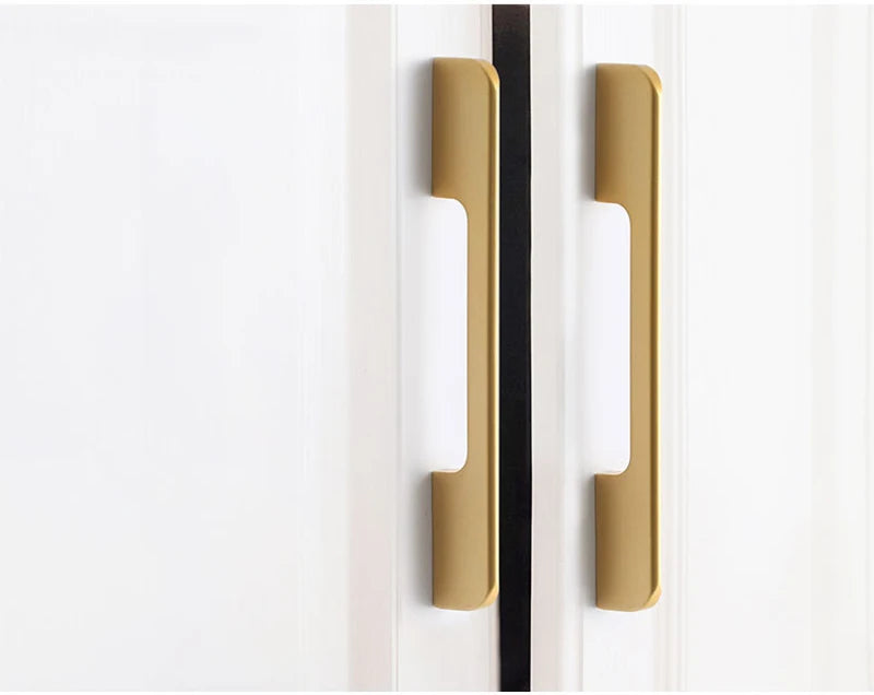 JUIDINTO 1pc Aluminium Cabinet Handle Pulls Black Handle 96-320mm Kitchen Drawer Handle for Furniture Wardrobe Closet