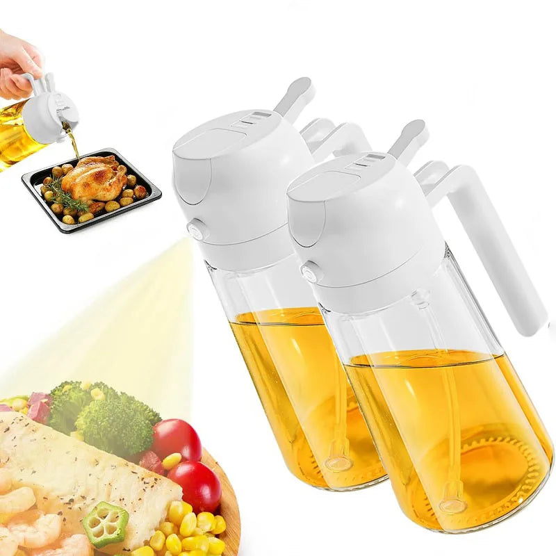 2 in1 Oil Spray Bottle For Kitchen Barbecue Cooking Olive Oil Dispenser Oil Jar Baking Vinegar Soy Spray Container Kitchen Tool