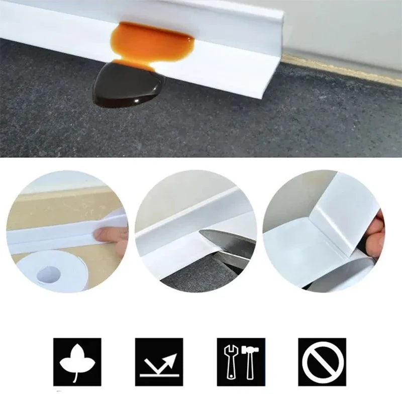 Shower Bath Sealing Tape Strips PVC Self Adhesive Waterproof Wall Stickers For Bathroom Kitchen Seal Caulk Strip Sink Mold Proof