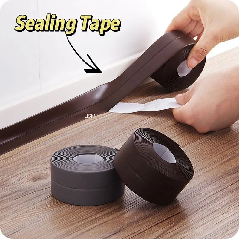 Shower Bath Sealing Tape Strips PVC Self Adhesive Waterproof Wall Stickers For Bathroom Kitchen Seal Caulk Strip Sink Mold Proof