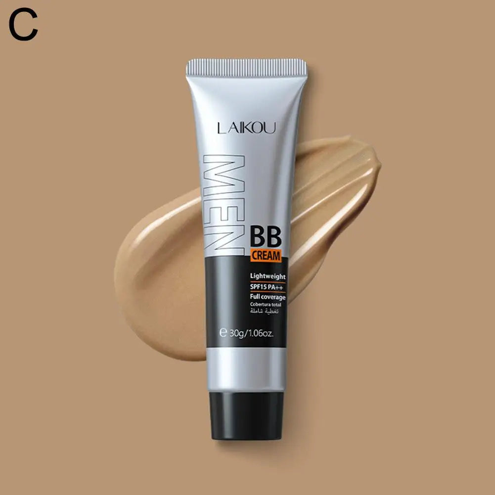 BB Cream For Men Full Coverage Facial Concealer Long Lasting Makeup Foundation Waterproof Men BB Liquid Foundation 30g