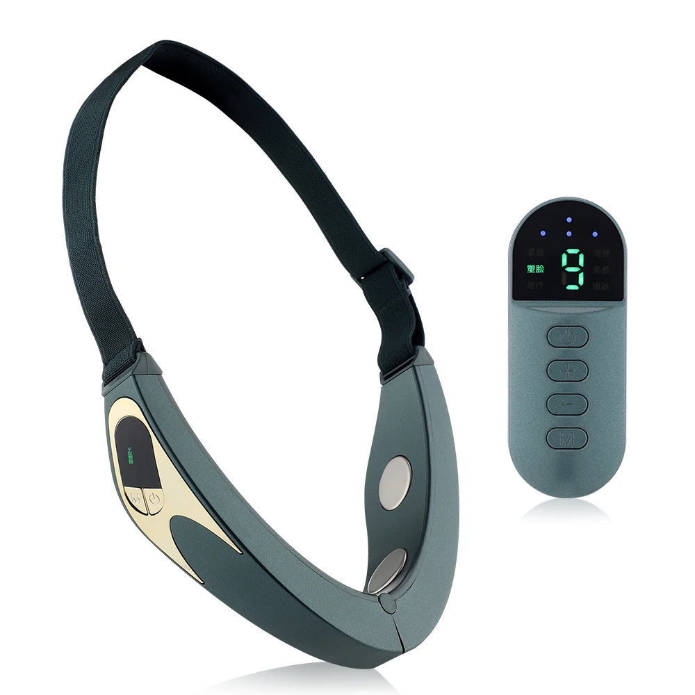 Facial Lifting Device Facial Slimming Vibration Massager Facial Heating Double Chin V Shape Lift Belt Face Hot Compress Massager
