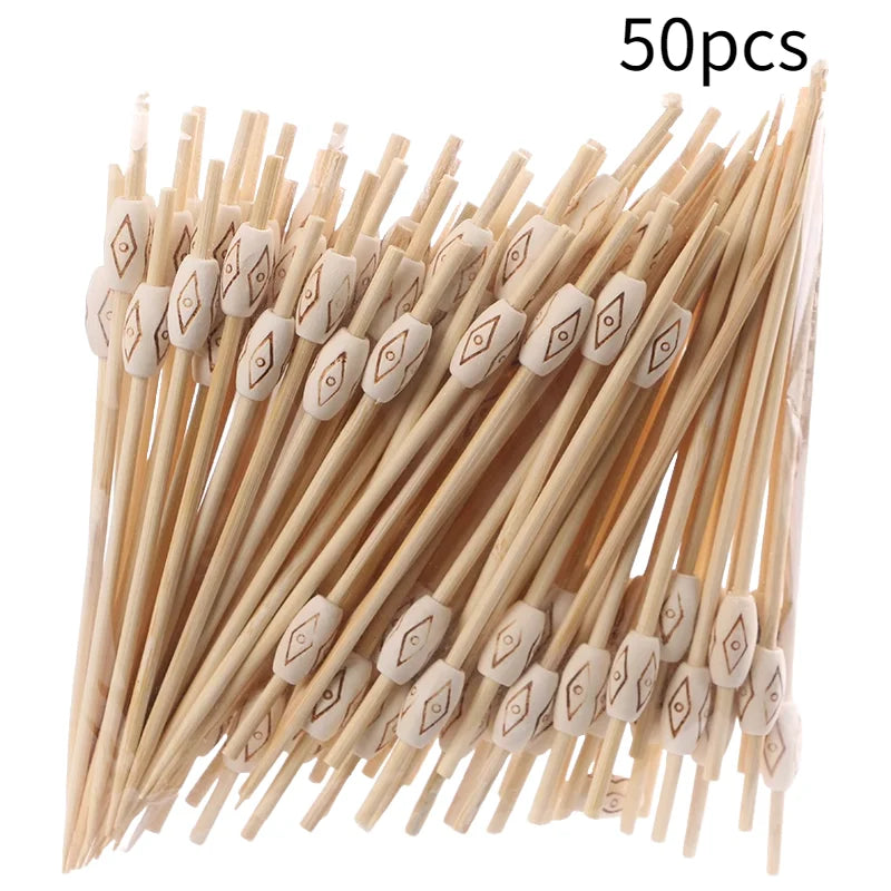 50PCS/pack Disposable Bamboo Sticks Party Decoration Kitchen Gadgets Convenient Easy To Use Health Household Products 12cm