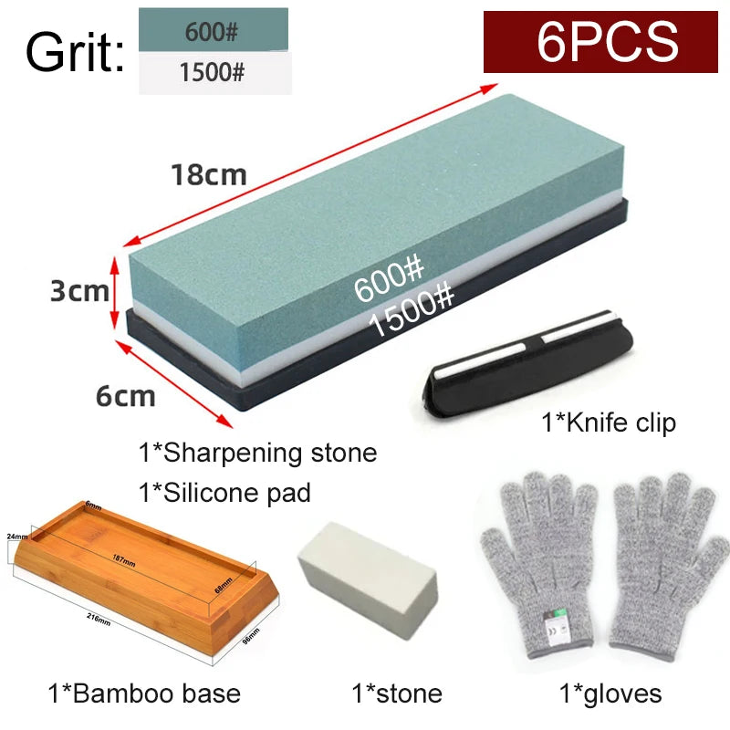 Sharpening Stone Knife Professional Sharpener Whetstone Dual Side Set Grinding Shapner Water Wetstone Kitchen Accessories Tool