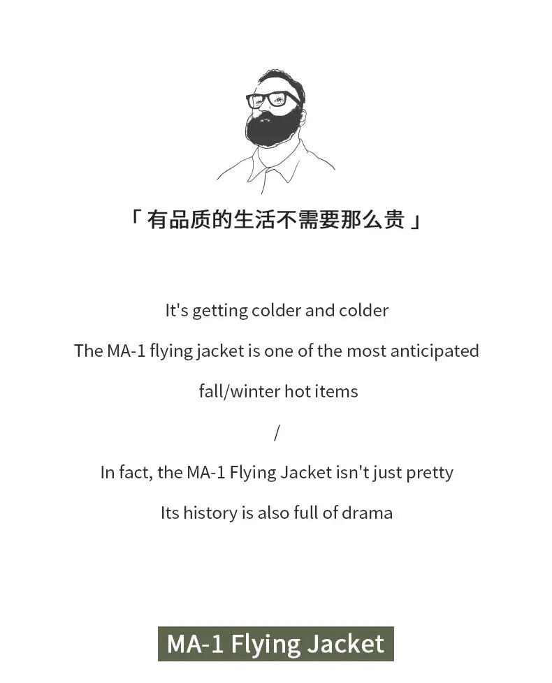 Maden Retro MA1 Bomber Jacket Thickened Splicing Baseball Flight Coat with Inner Pocket for Men's Winter Cotton Padded Jacket