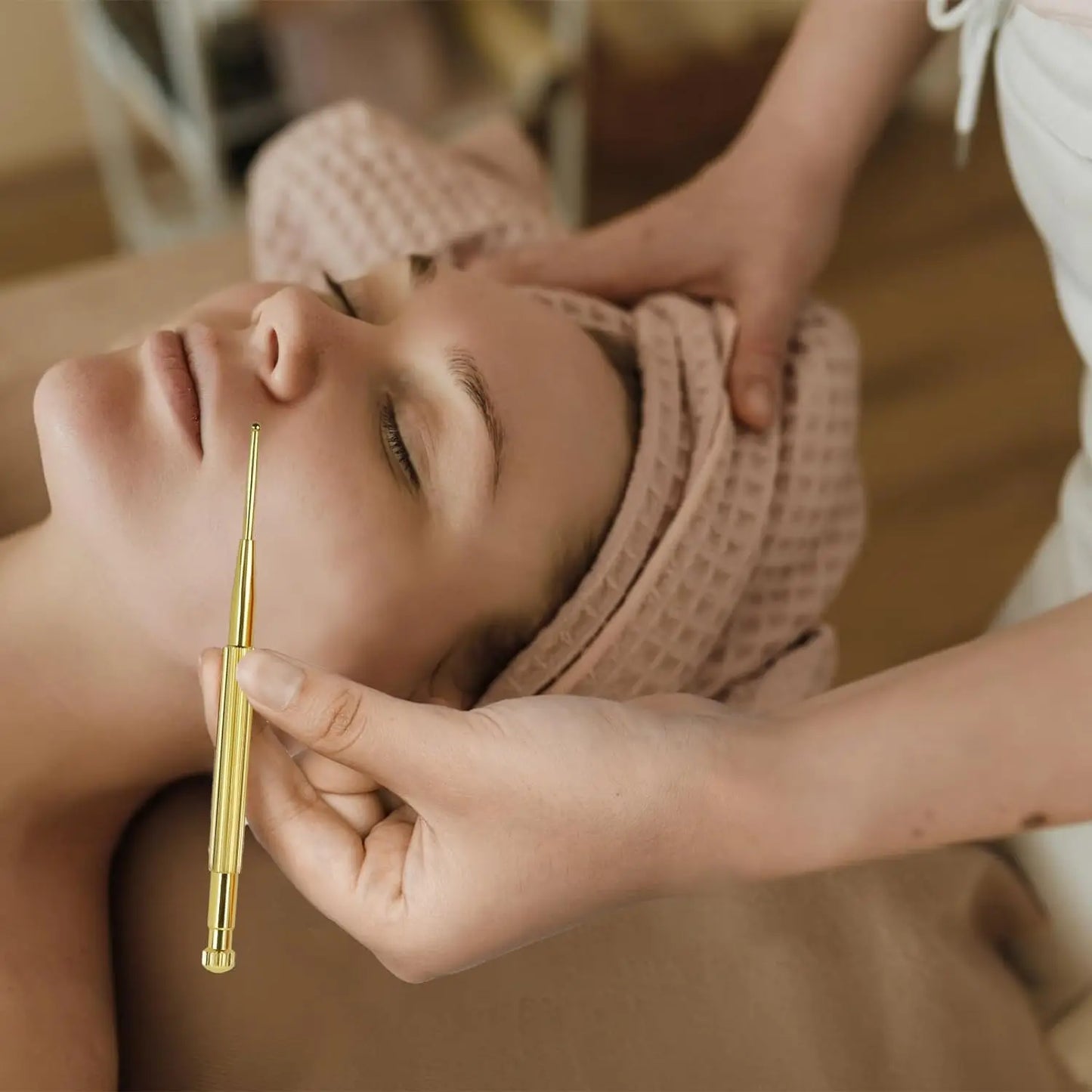 2PCS Facial Reflexology Massage Tool Retractable Acupuncture Pen Deep Tissue Massage Ear and Body Point Probe Pen for Home SPA