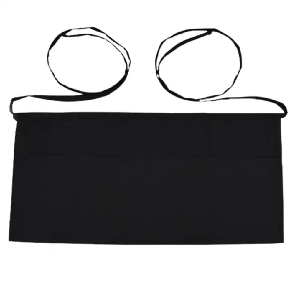 Waiter Apron Multiple Pockets Wear Resistant Waist Apron Lace Up Design Waterproof with Long Straps Half Short Apron Kitchen