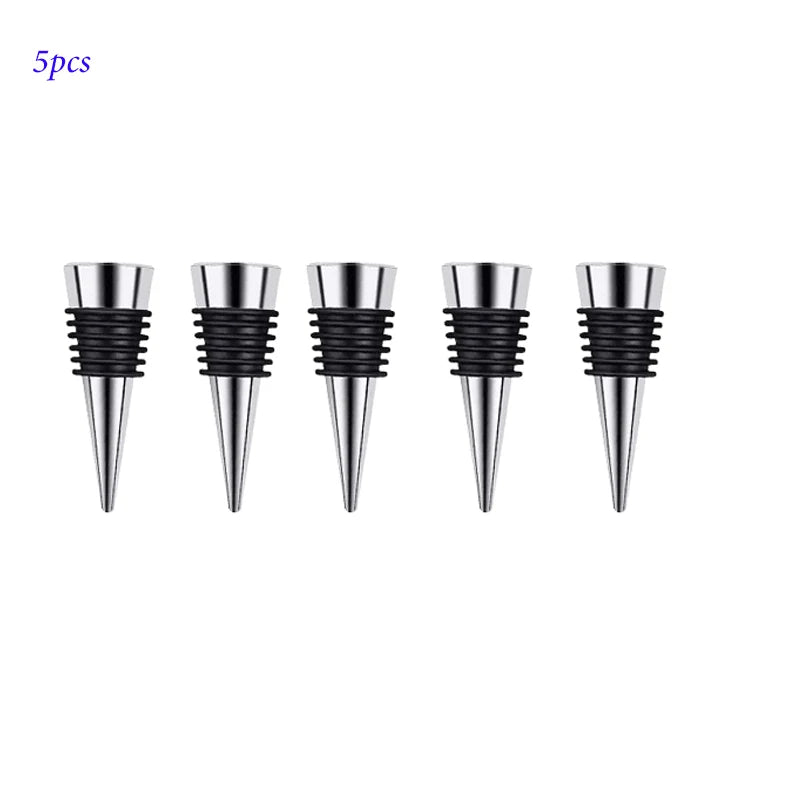 Zinc Alloy Wine Bottle Stopper Rubber Wine Stoppers Reusable Bottle Stoppers for Kitchen, Bar, Gifts, Holiday Party, Wedding
