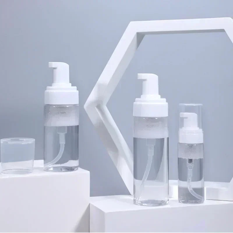 50-200ml Portable  Foaming Soap Dispensers Bottle Empty Plastic Mousse Facial Cleanser Pump Bottle Refillable Lotion Shampoo