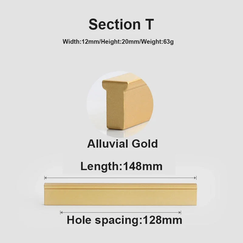 JUIDINTO 1pc Aluminium Cabinet Handle Pulls Black Handle 96-320mm Kitchen Drawer Handle for Furniture Wardrobe Closet