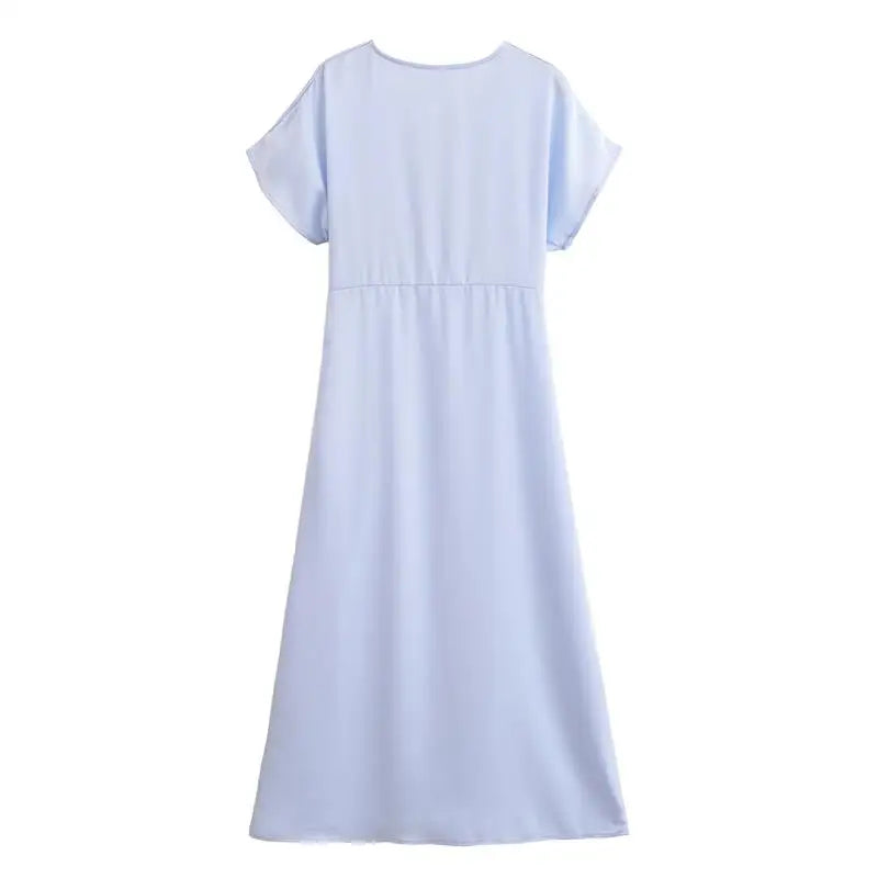 Women's 2025 New Dresses Summer Elegant Fashion Slim V-neck Street Holiday Long Dress Young Women Chic Comfortable Dress