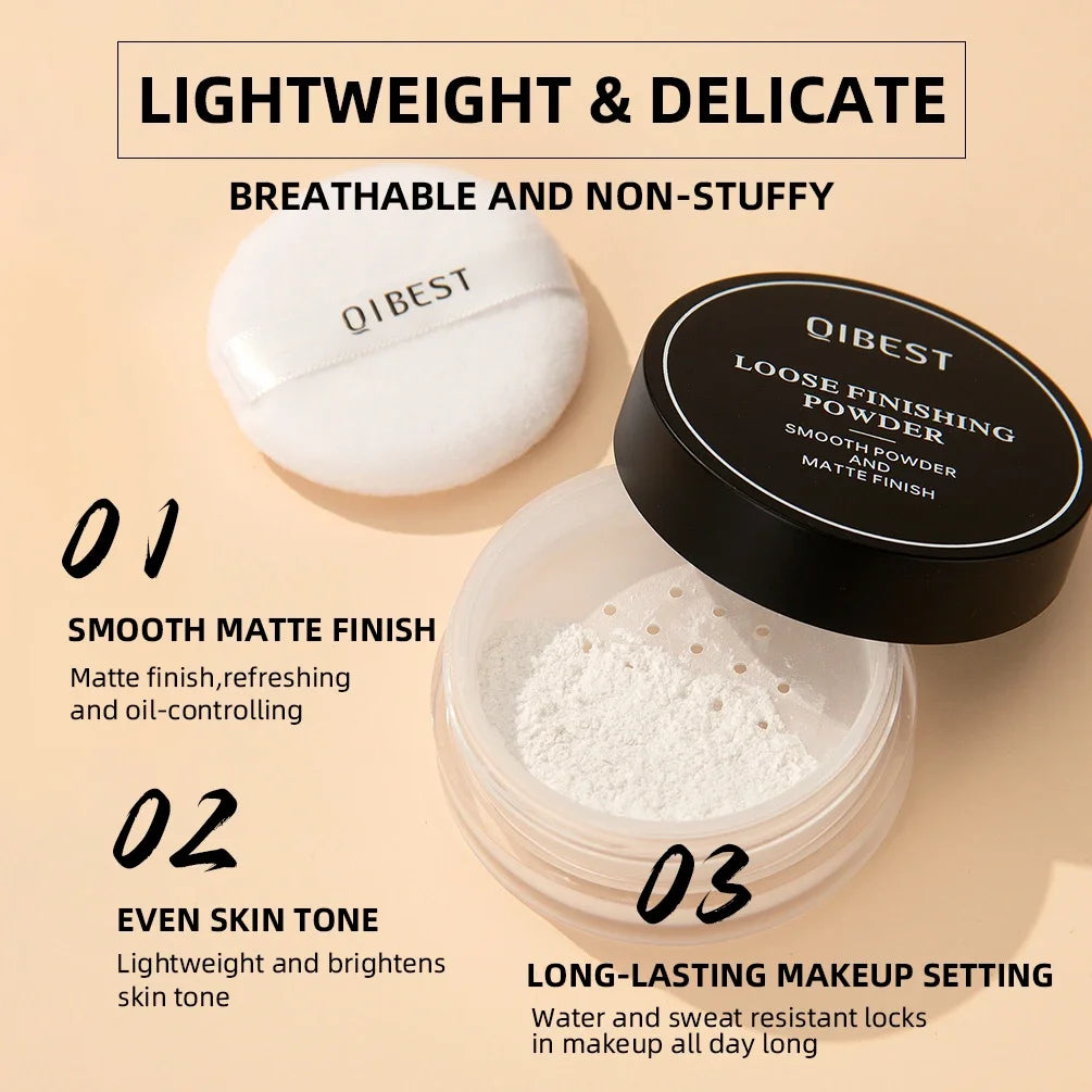 Face Loose Powder Translucent Matte Pink White Setting Powder Oil-Control Cosmetics Long-Lasting Waterproof Facial Makeup Powder