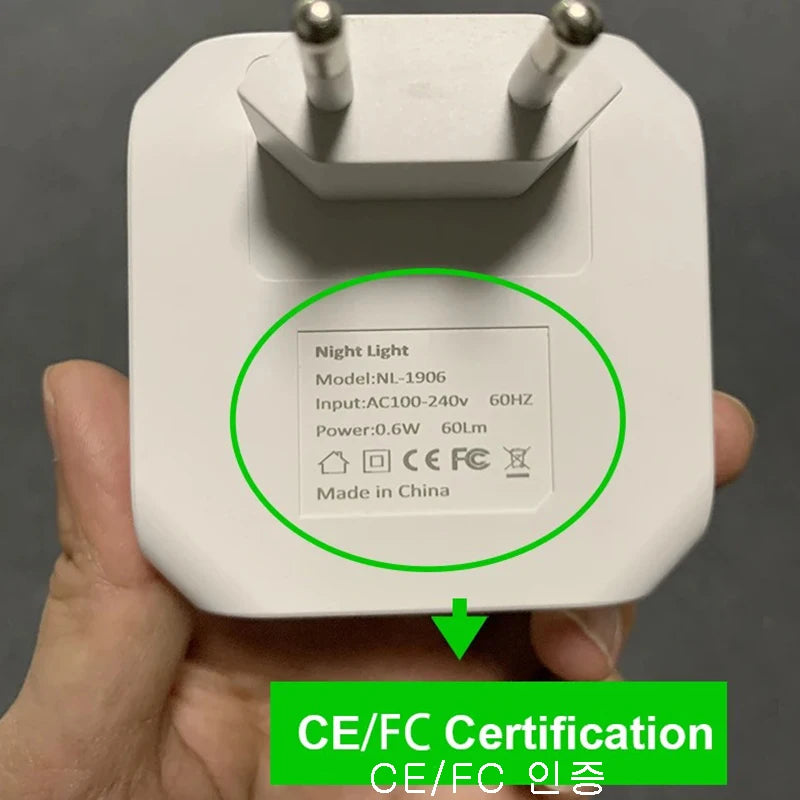 LED Plug in Night Lights Light Control Sensor Lamp Dimmable Energy Saving Lamp Under Cabinet light for Kitchen Aisle WC Bedroom