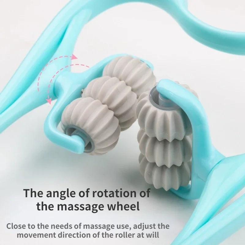 Cervical Neck Massager, Manual Neck Clamp Multifunctional Kneading Roller 6-Ball Shoulder And Neck Relaxation Massager