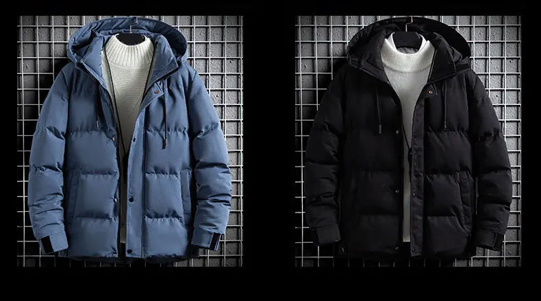 Men's Casual Fleece-padded Jacket Warm Waterproof Crisp High-quality Fabric Comfortable Skin Breathable Wear Handsome Coats