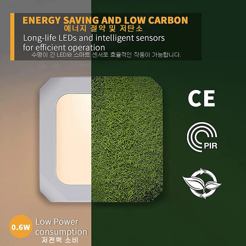 LED Plug in Night Lights Light Control Sensor Lamp Dimmable Energy Saving Lamp Under Cabinet light for Kitchen Aisle WC Bedroom