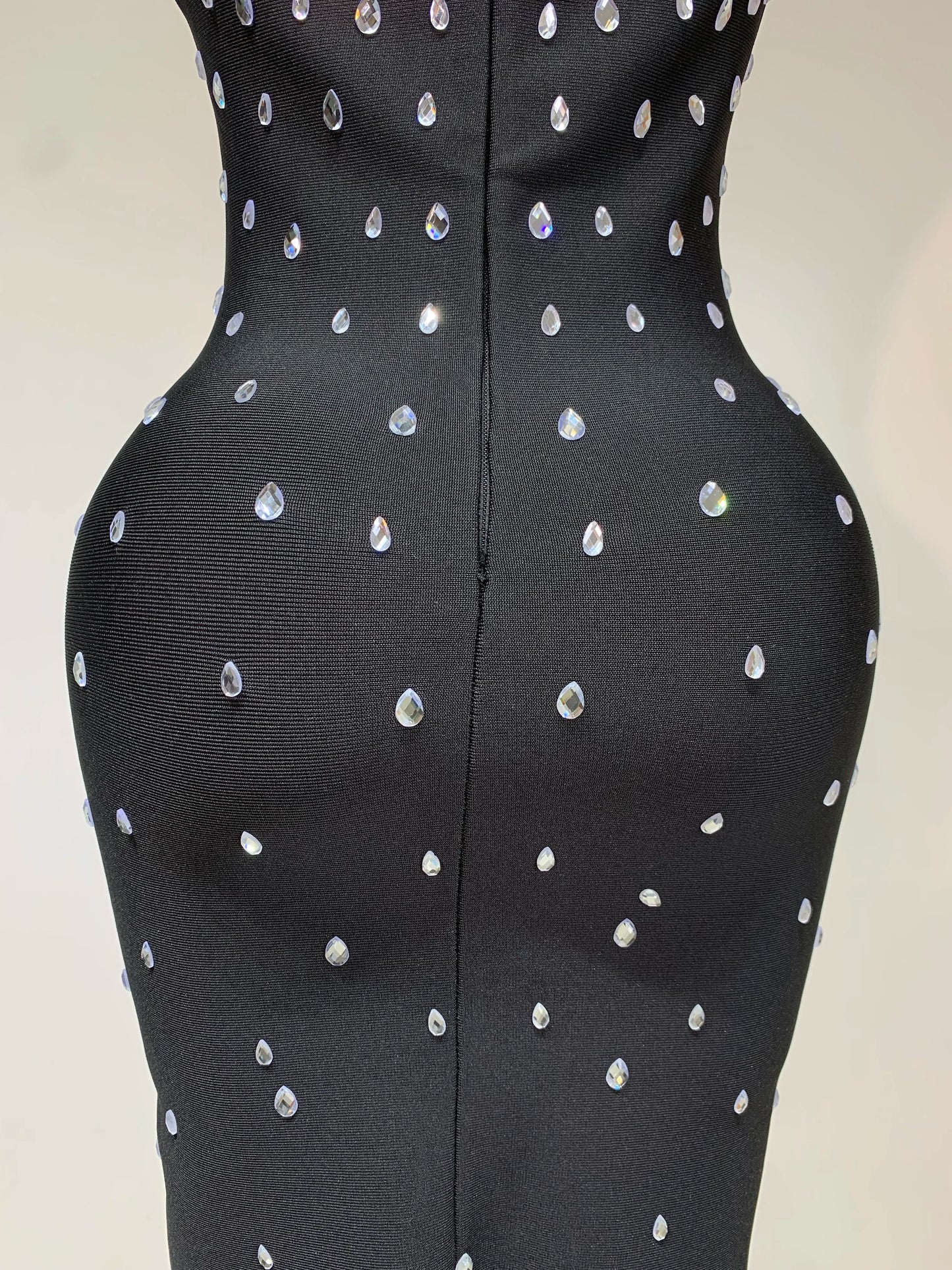 Women Sparkly Rhinestone Bandage Long Dress Elastic Sleeveless Bodycon High Street Evening Club Party Elegant Birthday Gowns