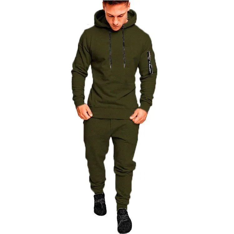 Men's Tracksuit Military Hoodie Sets Camouflage Hooded Leisure Suit Man Sweatshirt Pants Tactical Sweat Sports Suit