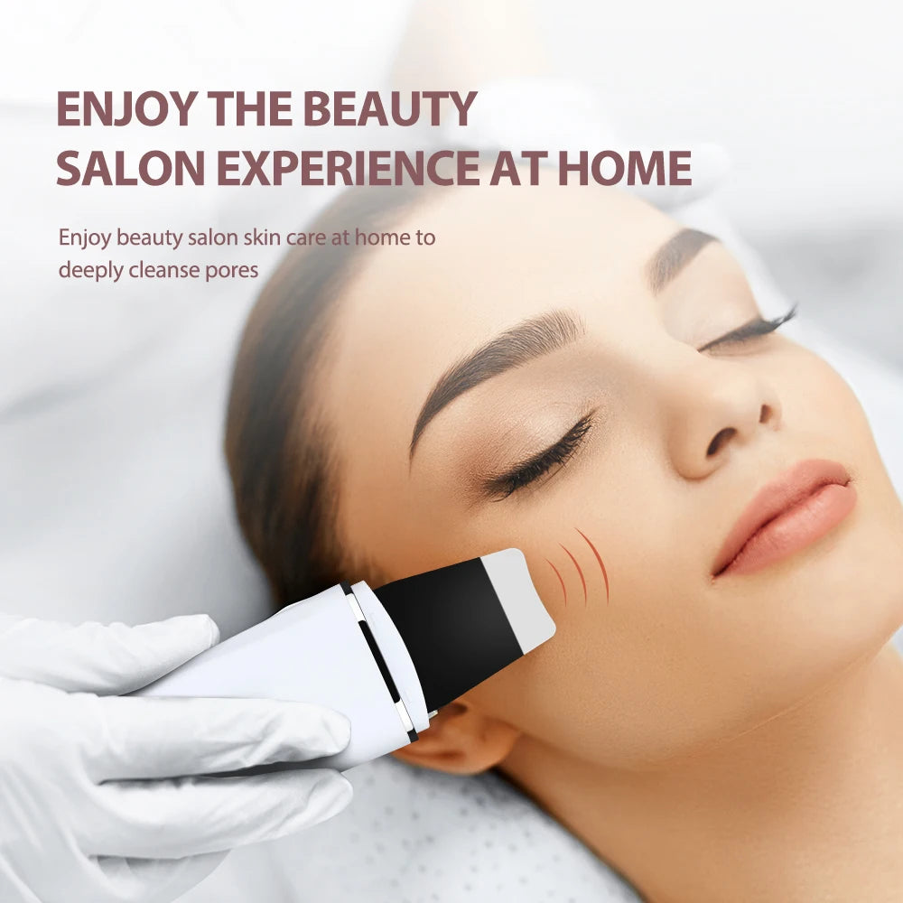 Skin Scrubber Ultrasonic Facial Machine for Home Use Spatula for Blackhead Remover Shovel Peeling Pore Cleaner Face Lift Massage