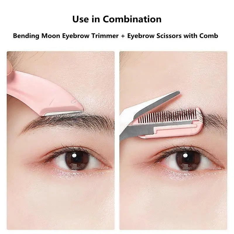 Eyebrow Trimmer Kit Facial Razor Eyebrow For Woman Professional Eyebrow Hair Removal Scissors With Comb Brow Trimming Tool