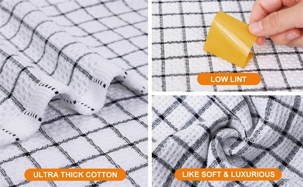 Homaxy 100% Cotton Kitchen Towel Soft Dishcloth Super Absorbent Kitchen Cloths Home Cleaning Scouring Towel Washing Dishes Cloth