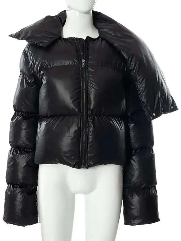 HKSH Autumn Winter New Men Tide Cotton Padded Jacket Scarf Collar Thick Long Sleeve Zipper Bread Chic Trendy RO Style Coat H2840