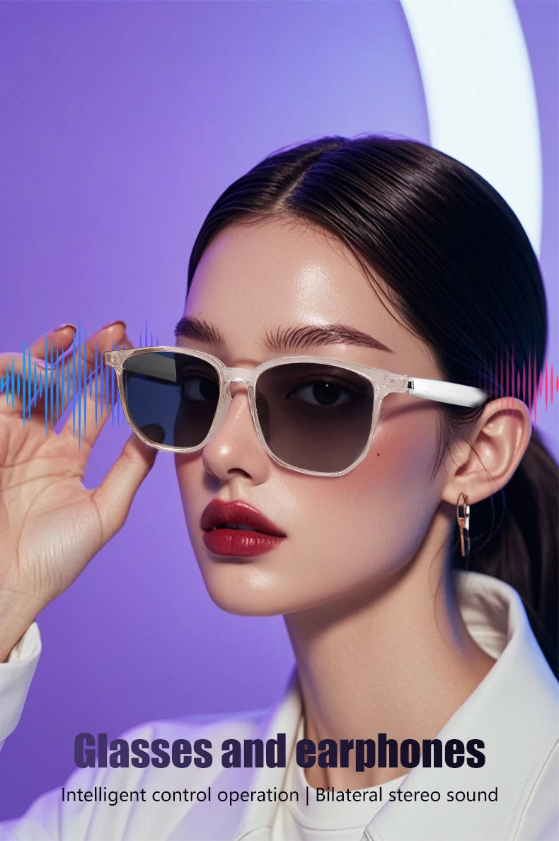 Smart Glasses Listenable Songs, Wireless Headphone Glasses, Shades for Women & Men, 3in1 Smart Glasses that Play Music 