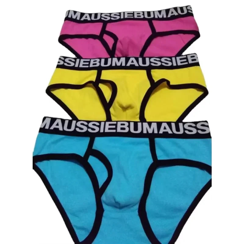 Men's thread colored briefs low waist comfortable breathable sexy briefs wholesale