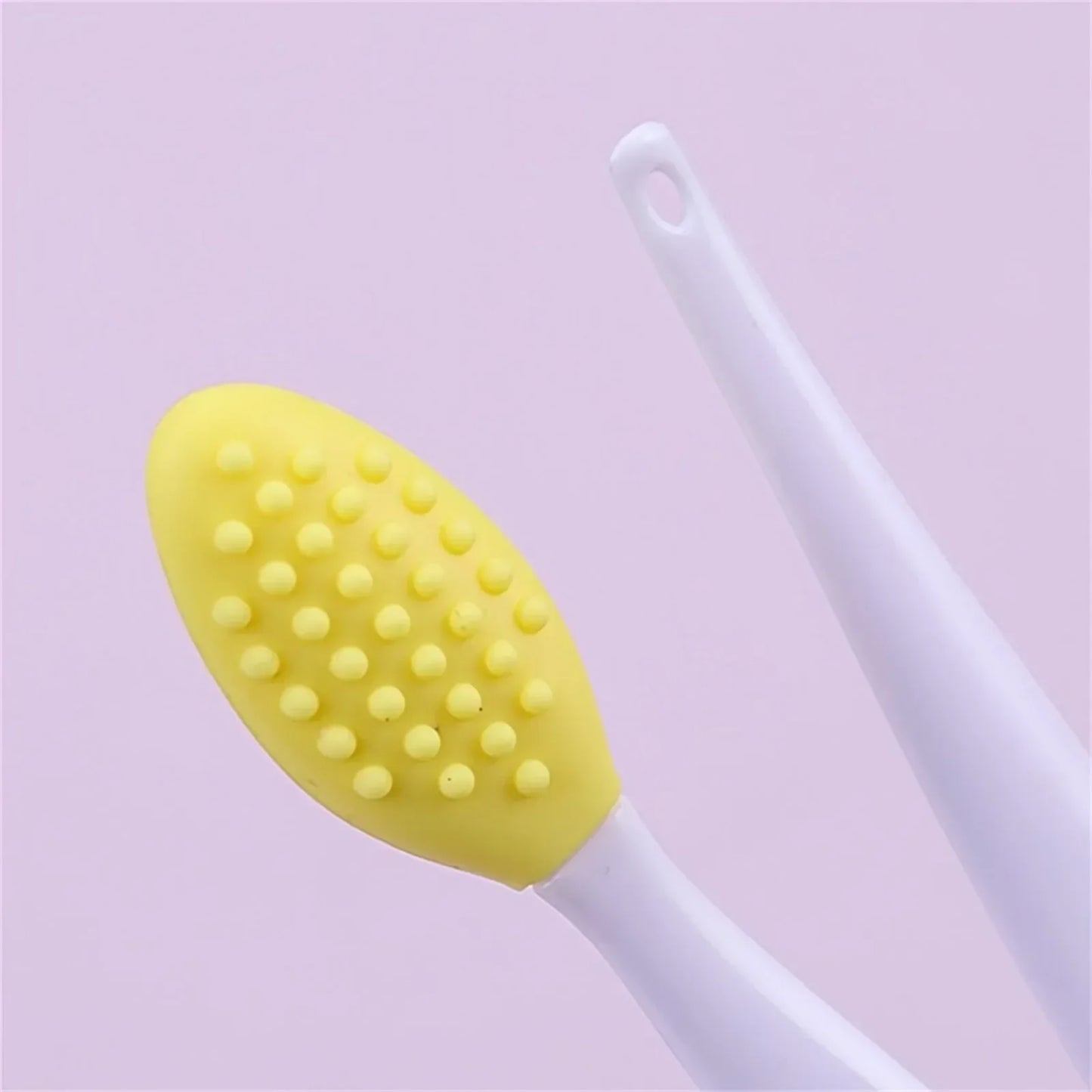 2pc Skin Care Lip Exfoliating Facial Cleansing Face Scrub Nose Clean Brush Blackhead Remove Silicone Double-Sided Skin Care Tool