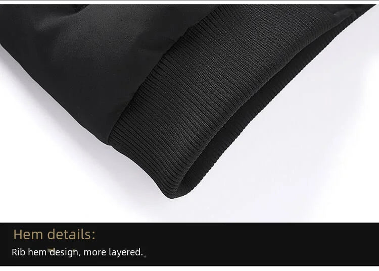 Men's Casual Cotton-padded Coat Winter Warm Thickened Solid Color Jacket Stand Collar Trendy Korean Style Fit Padded Jacket