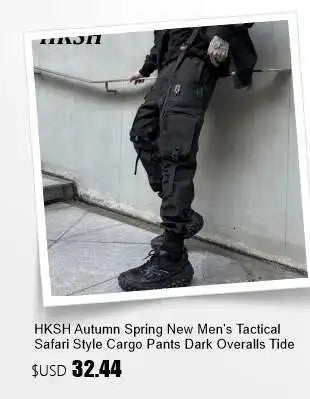 HKSH Autumn Winter Men's Tide Dark V-neck Cotton Jacket Women Splice Fur Patchwork Sleeveless Vest Zipper Chic Down Coats HK2466