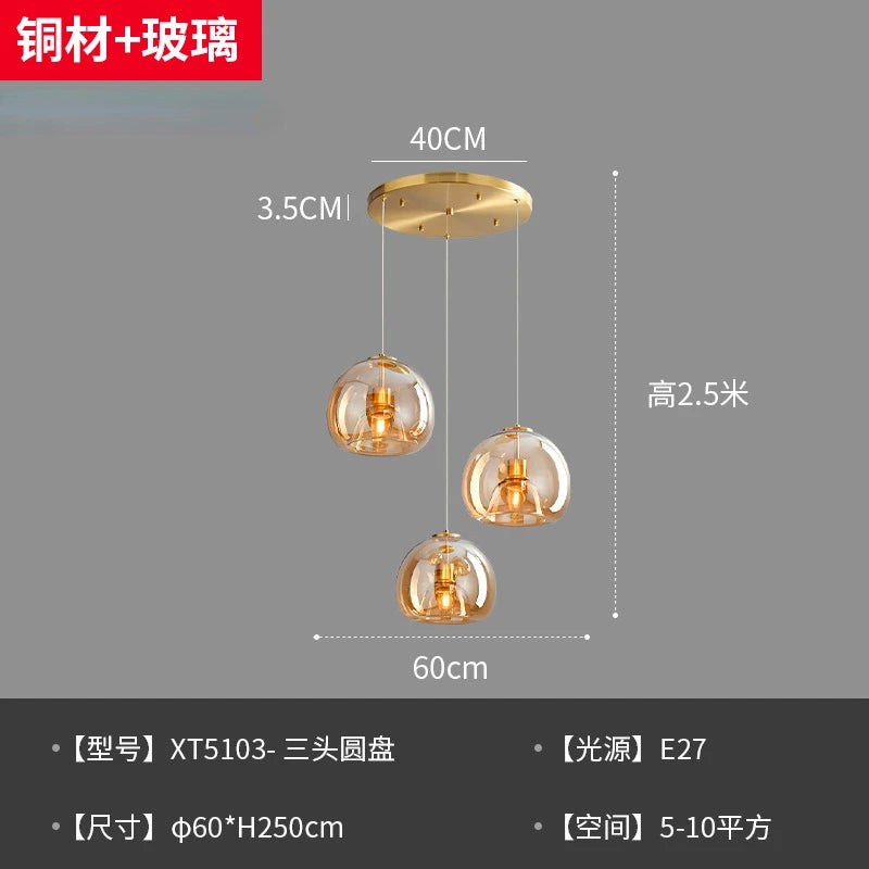 Nordic Restaurant Chandelier Lustre Pendant Lights Minimalist Coffee Shop Dining Kitchen Hanging Lamp Bar Bedroom Bedside Lamp