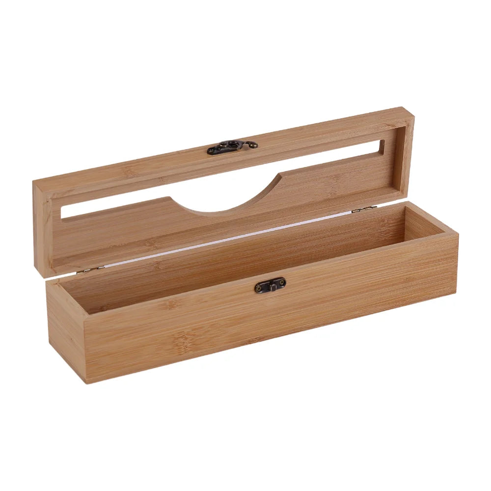 New 3 In 1 Bamboo Wrap Dispenser Storage For Aluminum Foil With Cutter Cling Film Holder Kitchen Accessories Organizer