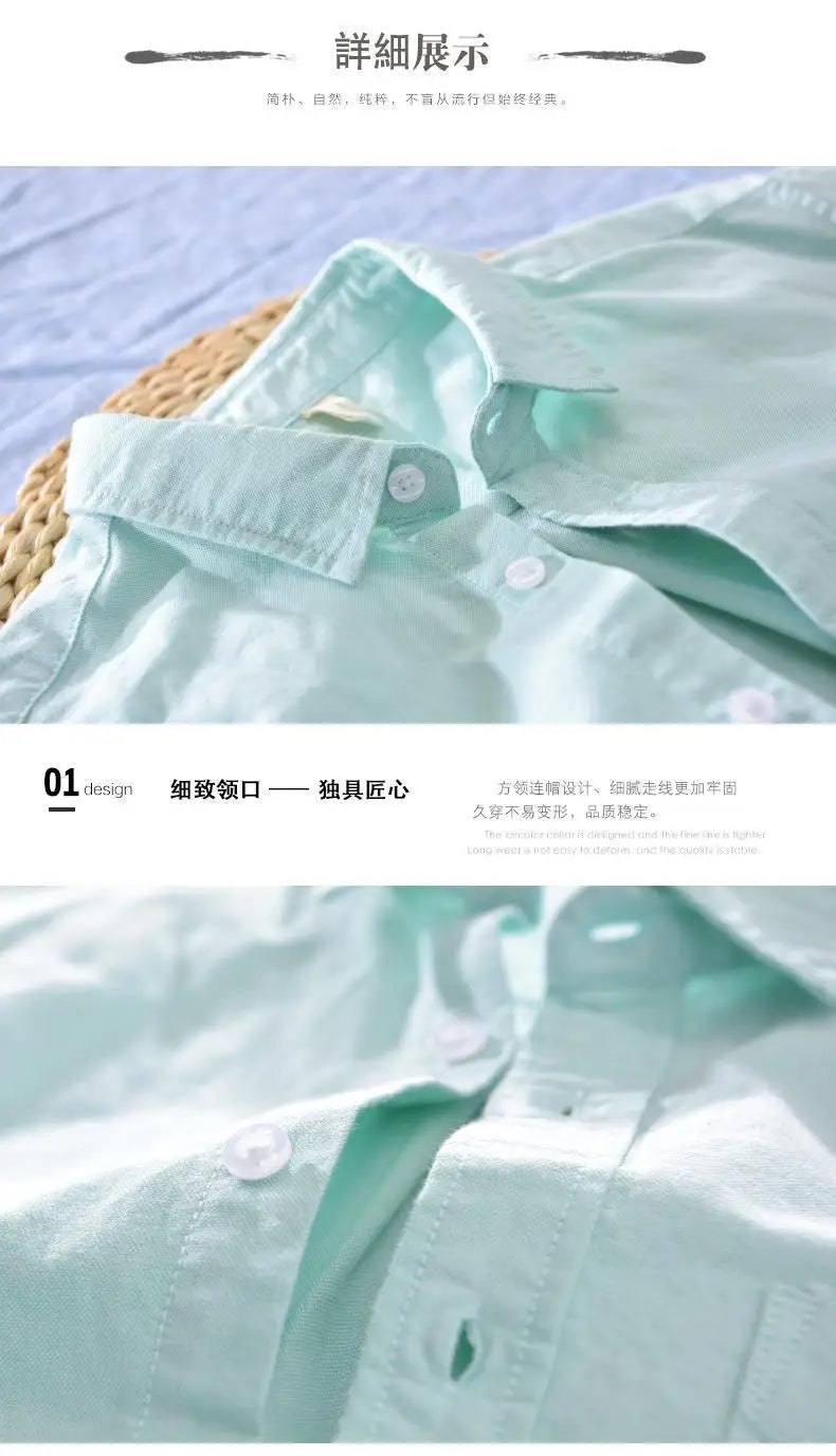 2024High-quality Men Solid Color Short-sleeve Shirts Made 100% Cotton, Suitable for Business  Casual Wear.M-3XL Loose Jacket