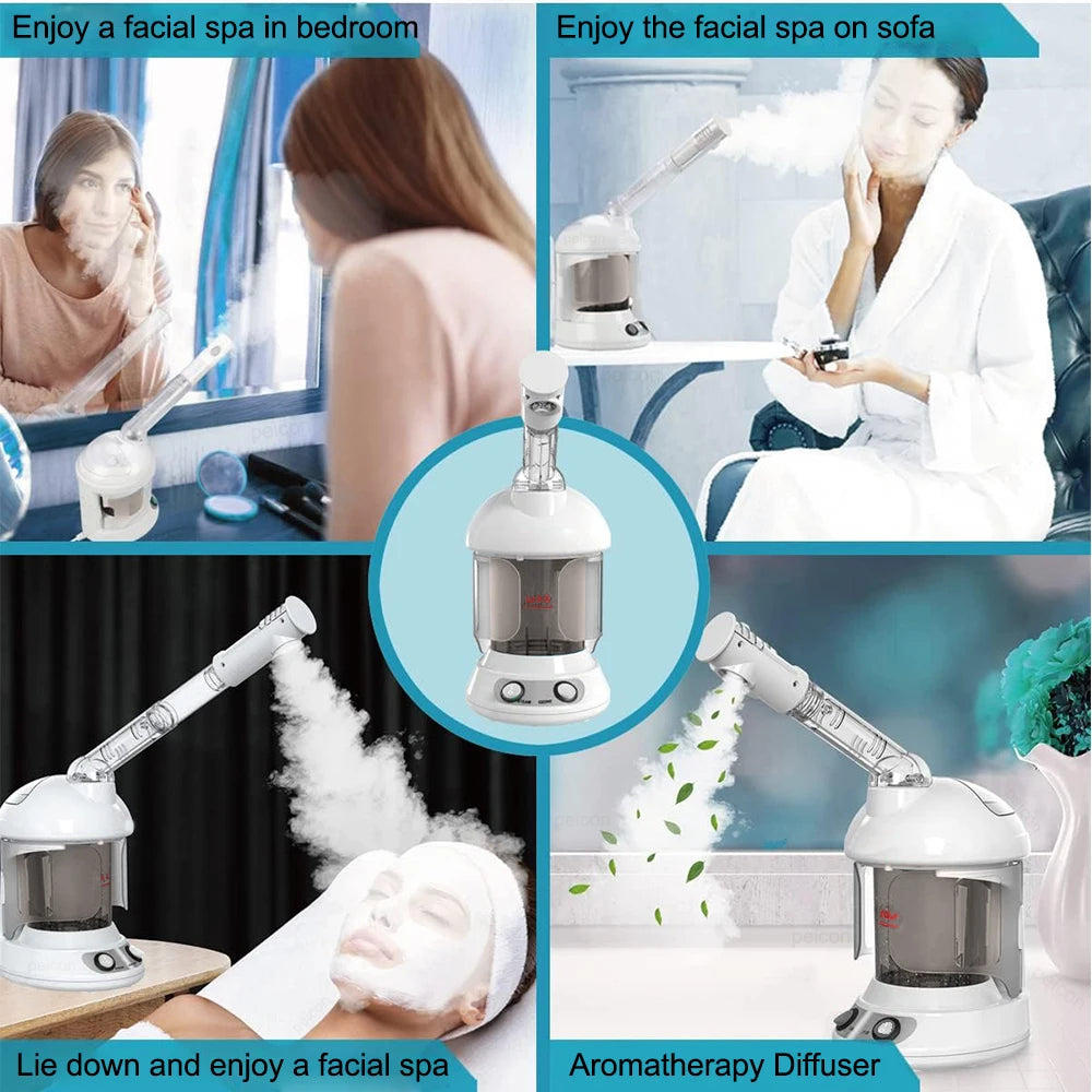 Facial Steamer For Face Vaporizer Hot Mist Sprayer Moisturizing Nano Humidifier Professional Hydrating Skin Care Facial Steamer