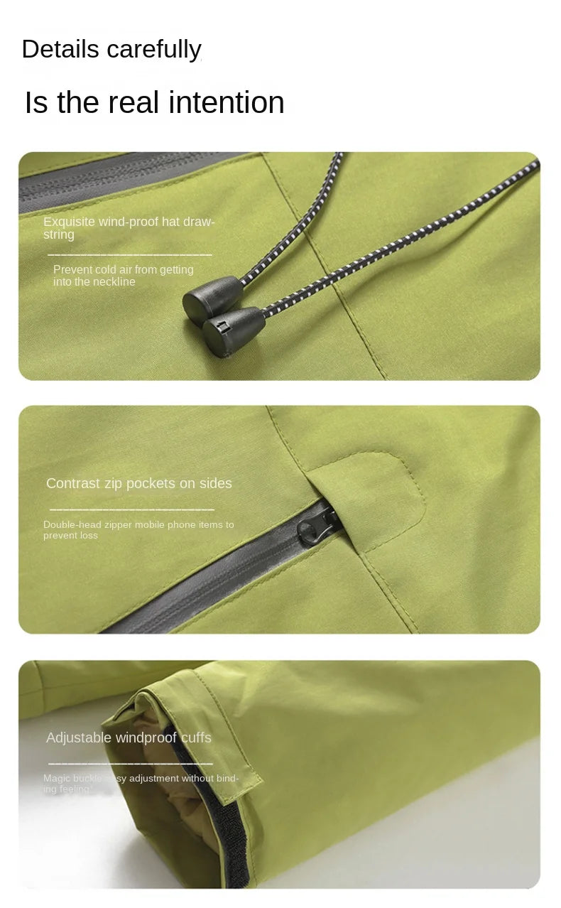 2024 New Winter Jacket Men Women Outdoor Ski Waterproof Graphene Warm Hooded Parka Male Street Casual Multi Pocket Padded Jacket
