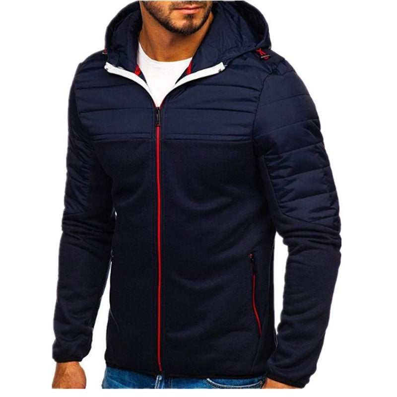 New Men Hoodies Casual Hoodies for Men with Zip Pockets Full Zip Long Sleeve Sweatshirt Sports Hooded Jacket