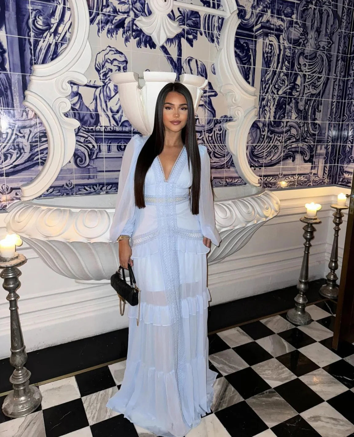 Women’s Long Dress Long Sleeve V-neck Maxi Dresses 2024 Autumn and Winter New in Dresses Party Evening Dresses for Women