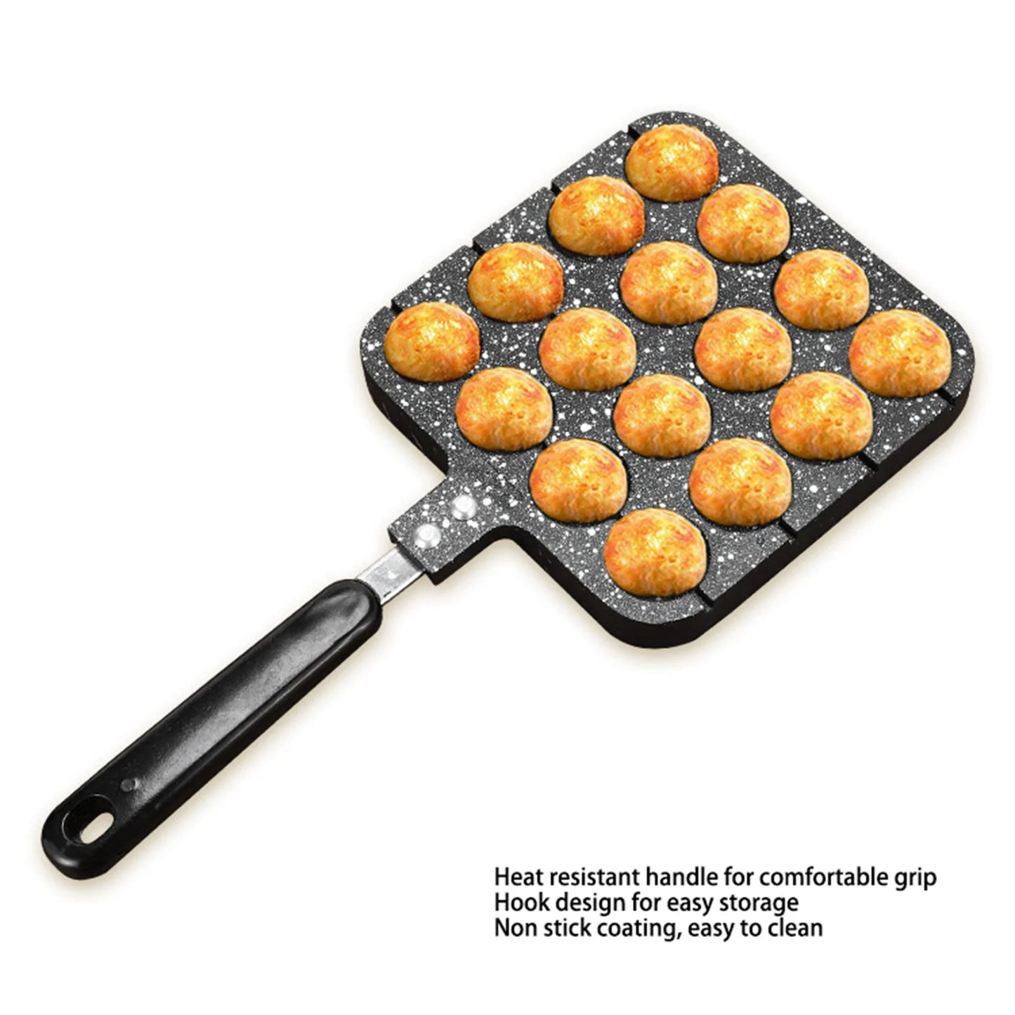 Octopus Meatballs Pan 16 Holes Octopus Meatballs Pan Aluminum Alloy Takoyaki Baking Mold Tray for Home Kitchen