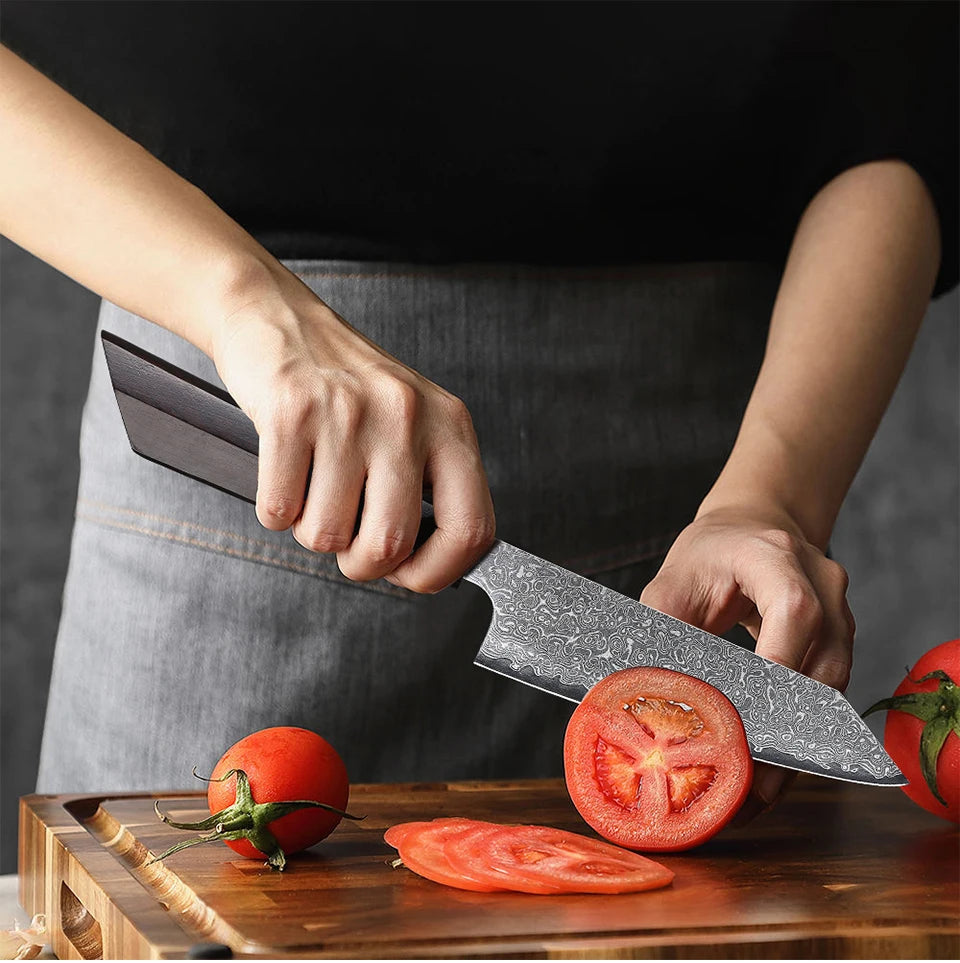 F.YOUNG 5" Japanese Kitchen Utility Knife Damascus Professional Chef Knife Peeling Paring Fruit Vegetable Meat Cooking Tools