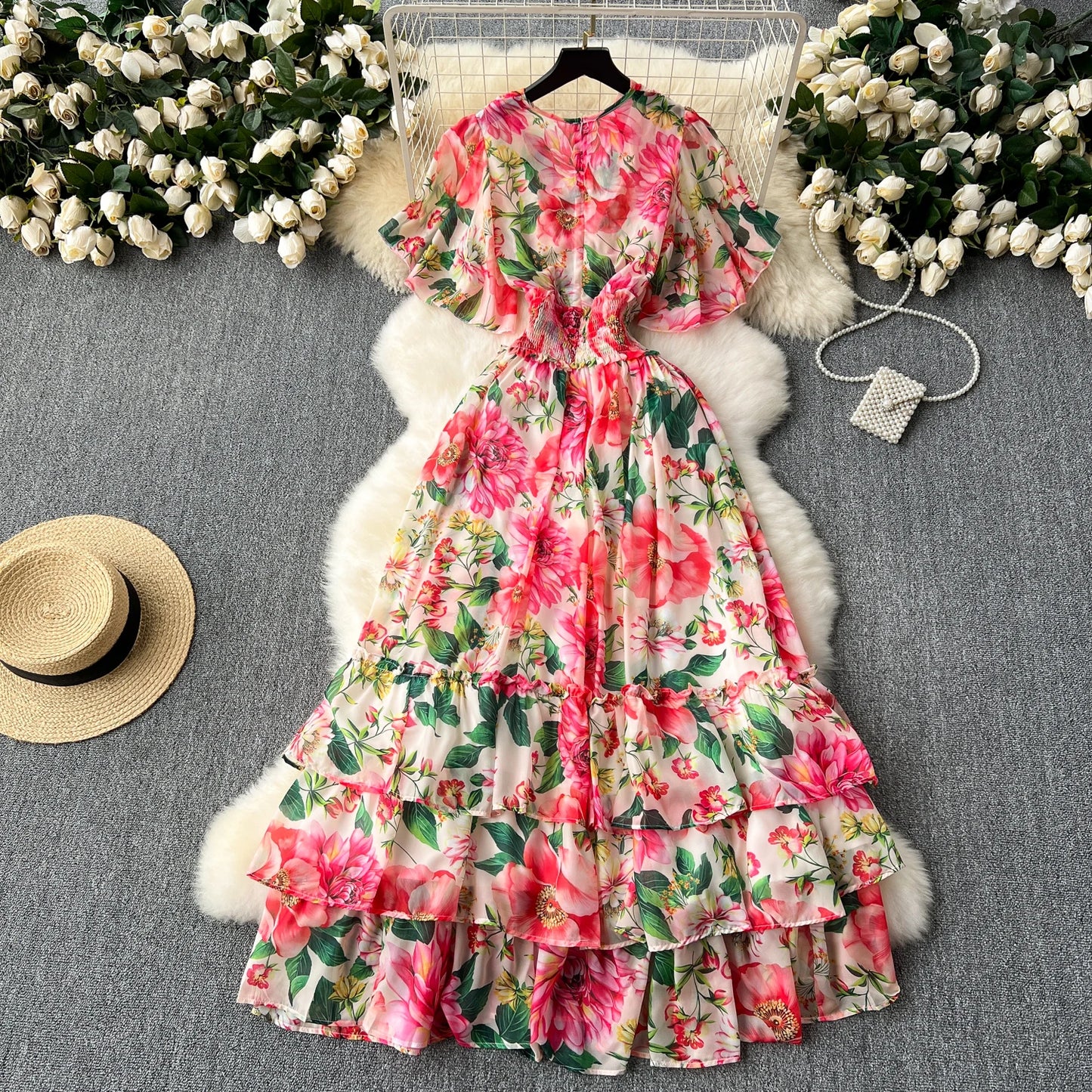Sexy Print chiffon Short Sleeve V-neck Mini Dress Chic Evening Party Club Summer Vestidos Women Hip Wrap dresses